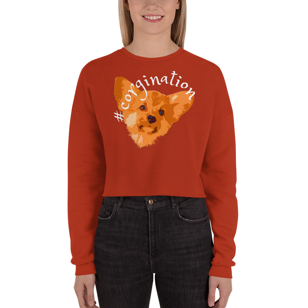 Gift for dog lovers. #corgination cropped sweatshirt for girls. Streetwear for women WickedYo.